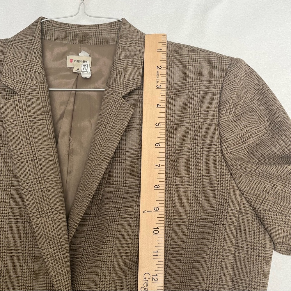Daniel Cremieux Women's Blazer Plaid Elbow Patch Brown Preppy Tailored Cozy Sz 8 - Picture 12 of 15